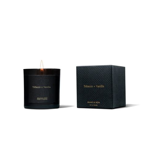 brand and iron tobacco and vanilla candle